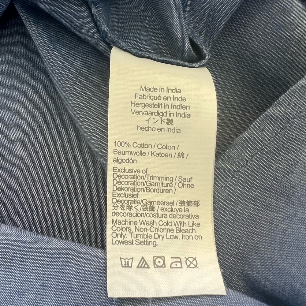 J. Crew Blue Ruffle Button-Down Shirt - Picture 3 of 7